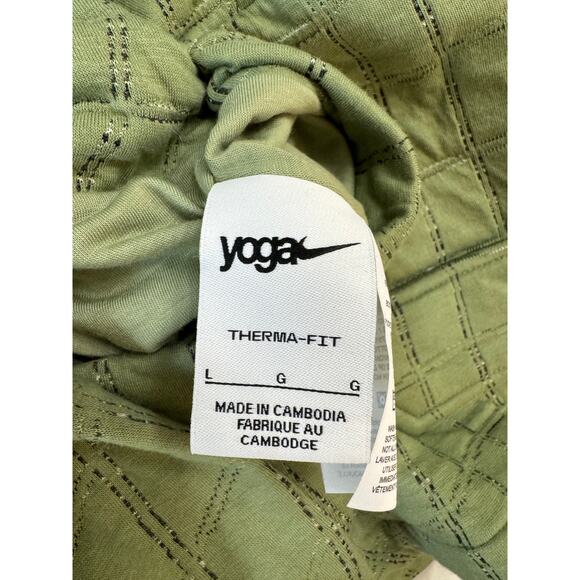 Nike Yoga Womens Green Reversible Wrap Jacket Check Kimono Cardigan L NWOT - Picture 9 of 10